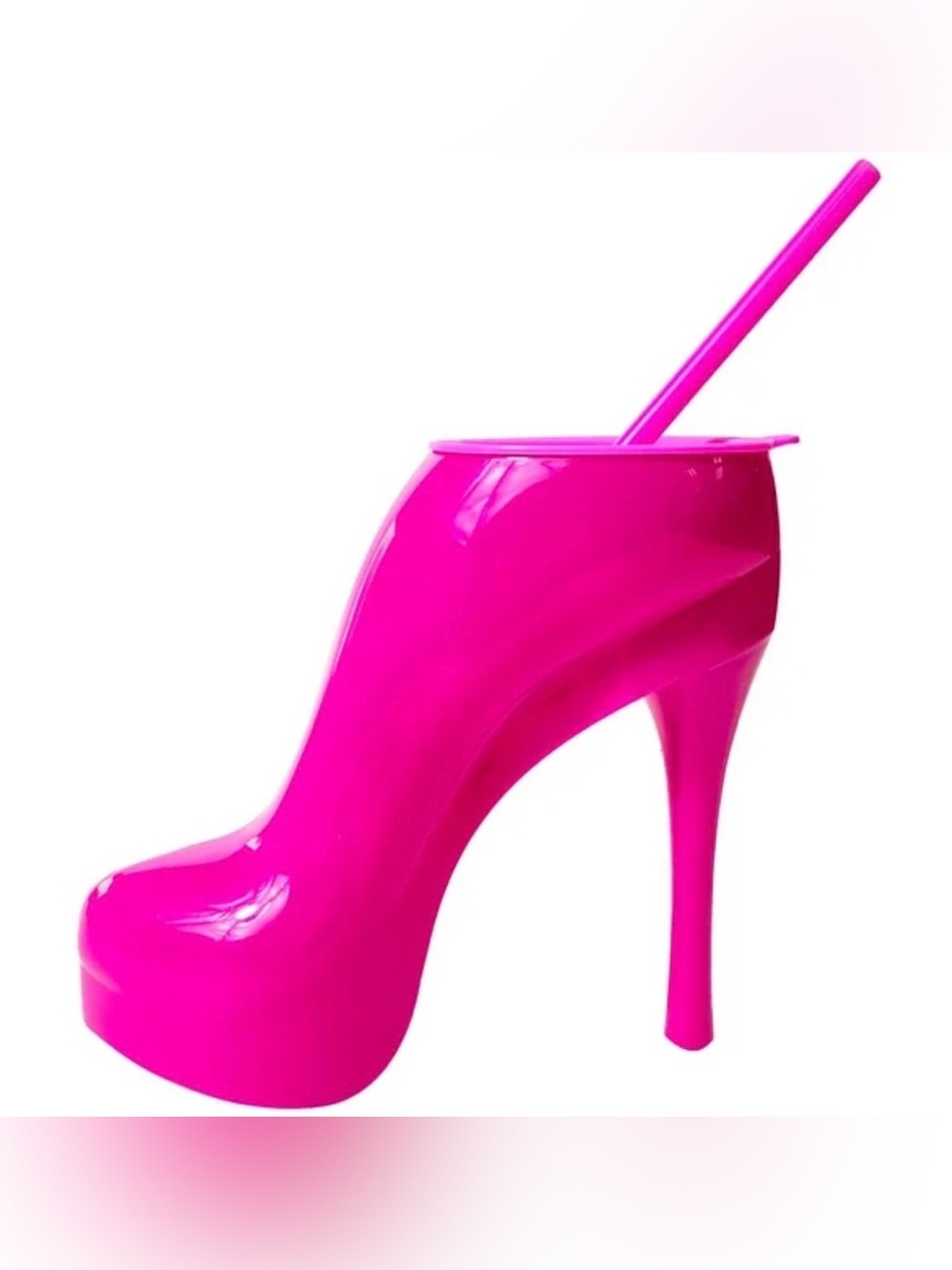 HER BACHELORETTE High-Heel Cocktail in Bright Hot Pink Party Tumbler 15.2oz NWT